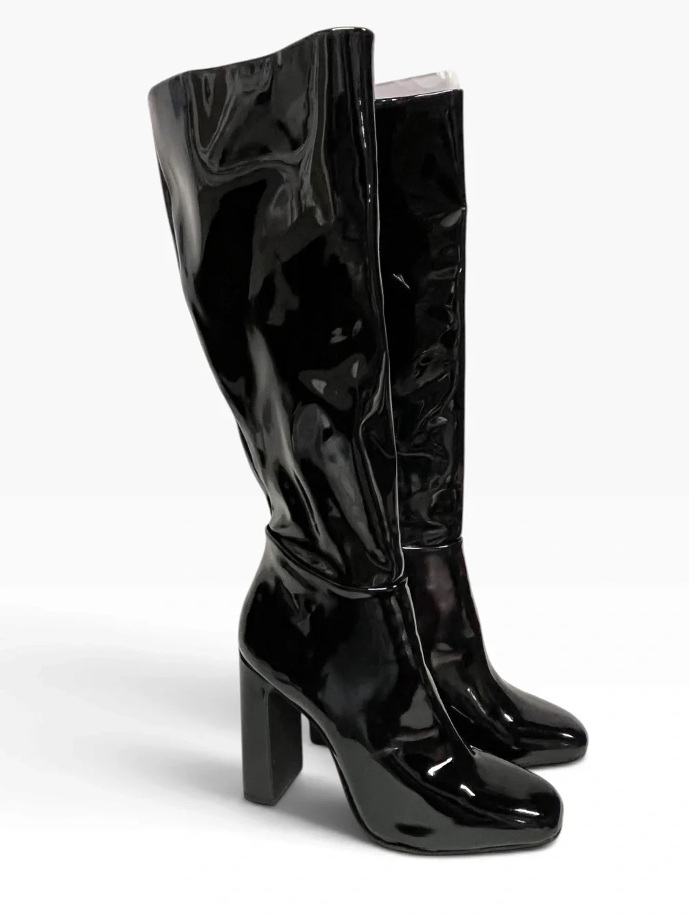 Steve Madden | Ambrose Black Patent knee high boots glossy finish 7.5